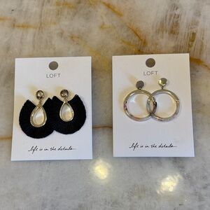 LOFT Black and Gold Earring Duo